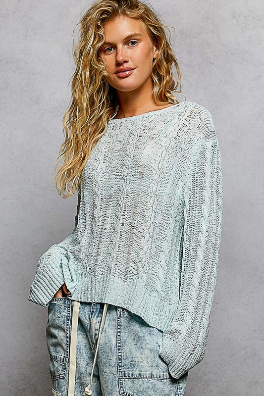 POL- Lightweight Sweater PREORDER *Final Sale* (Powder Blue)