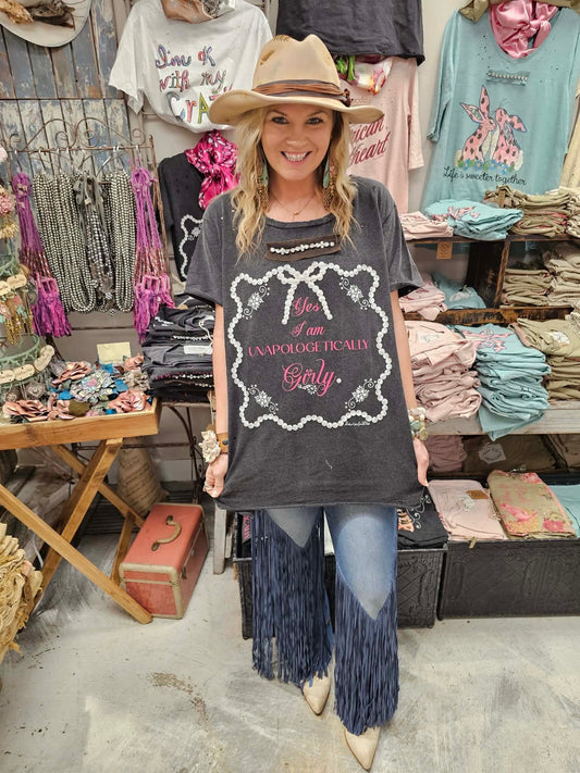 A Rare Bird- Yes I am Unapologetically Girly Rag Tee