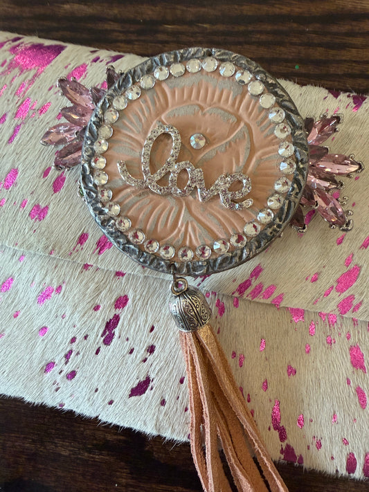SALE A Rare Bird- Leather Love Clutch