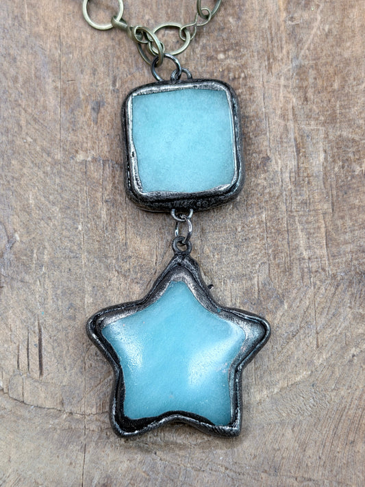 Mellisa Long Soldered Amazonite Star Necklace