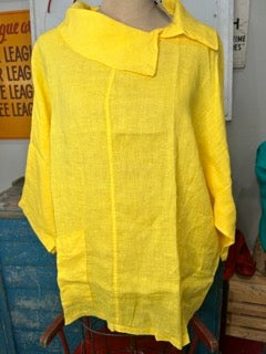 FINAL SALE!! BA- Linen Collared Shirt (Yellow)