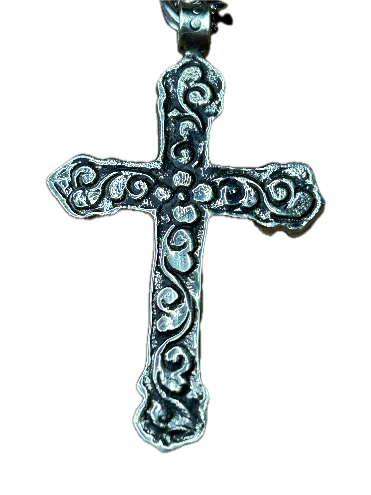 Tibetan Silver Cross Pearl Necklace