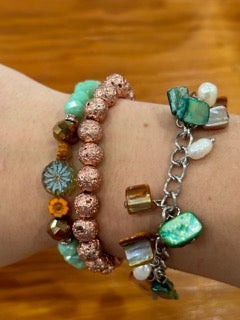 Rose Gold Dangle Stack-Set of 3