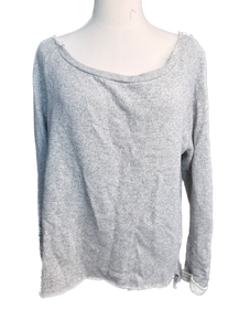 Jaded Gypsy- Distressed Terry Knit Top (Grey) *Final Sale*