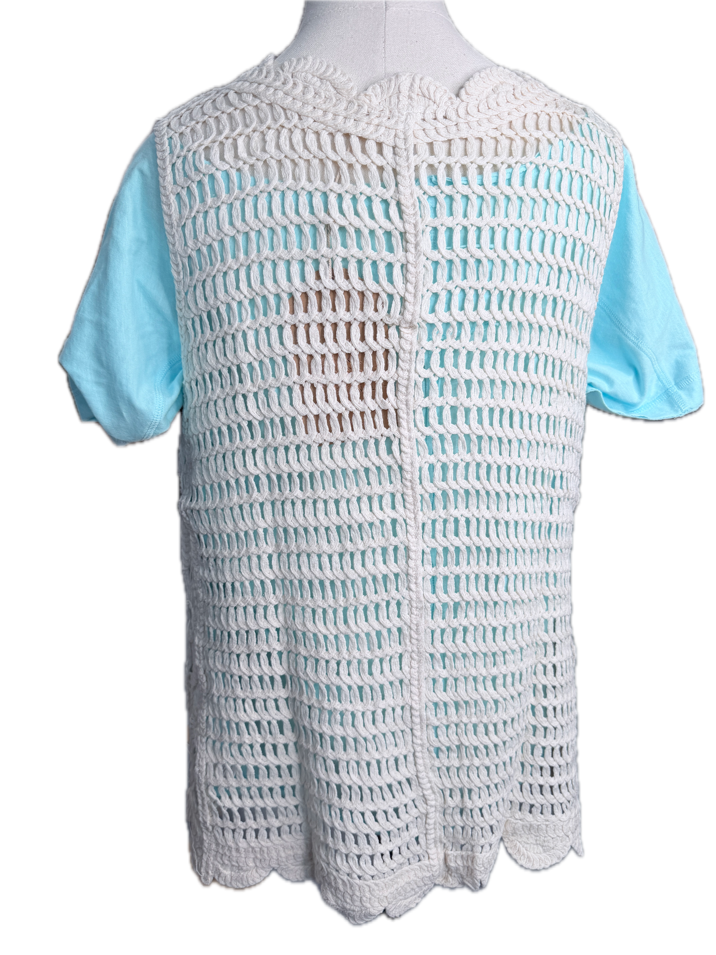 Geo Sunburst Scalloped Hem Vest (Beige) *Final Sale*