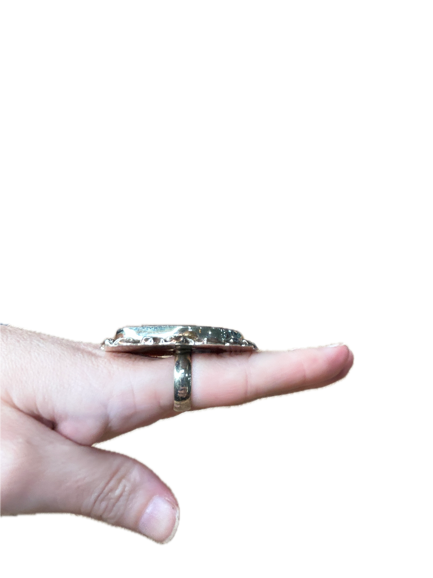 SALE German Silver Septarian Nodule Ring