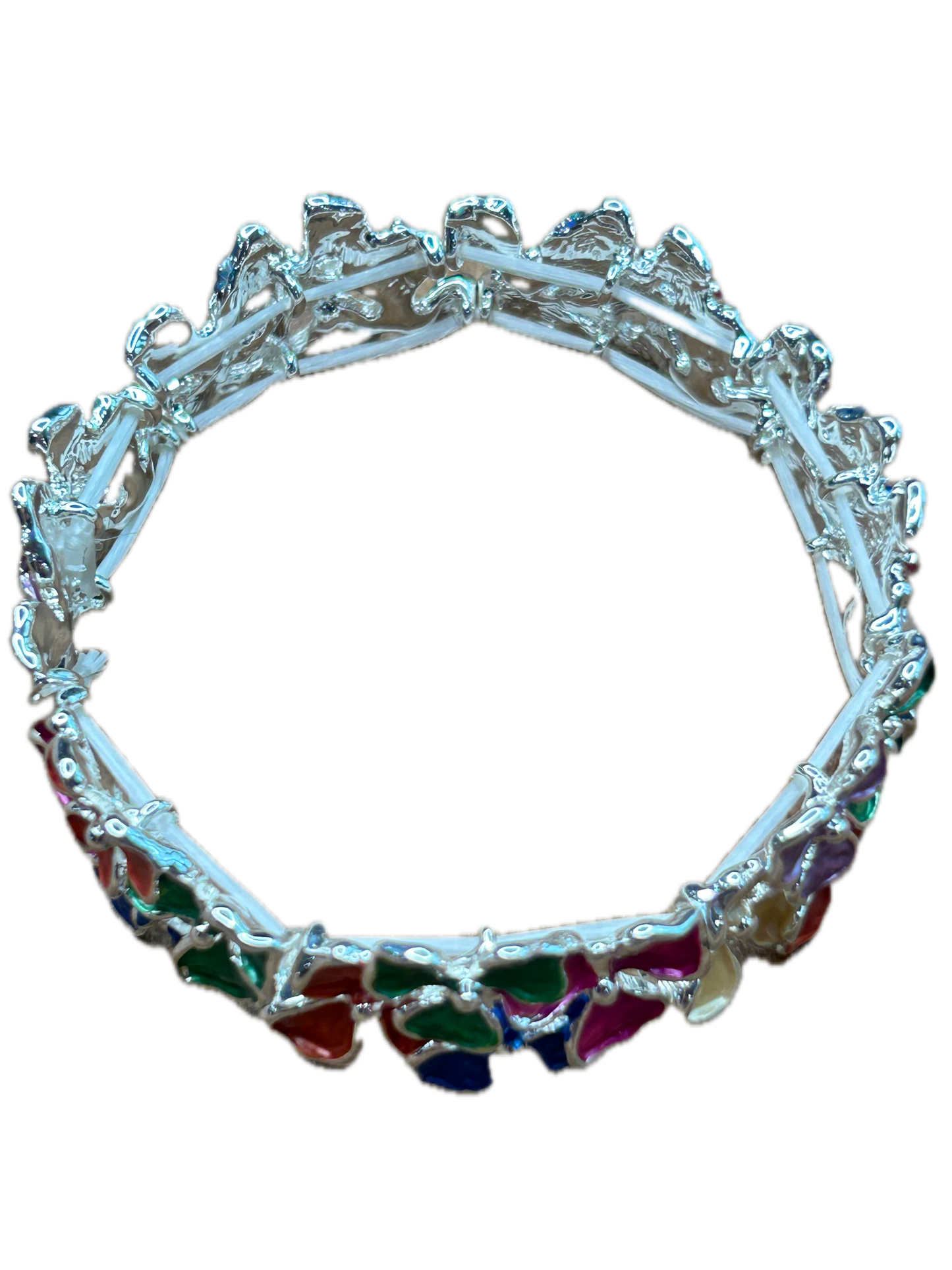 Multi Color Gold Flower Stretch Bracelet