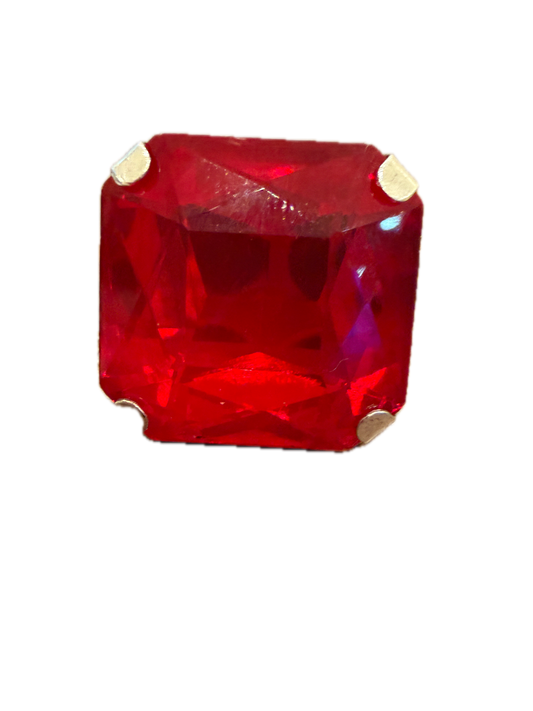 Red Rhinestone Stretch Ring