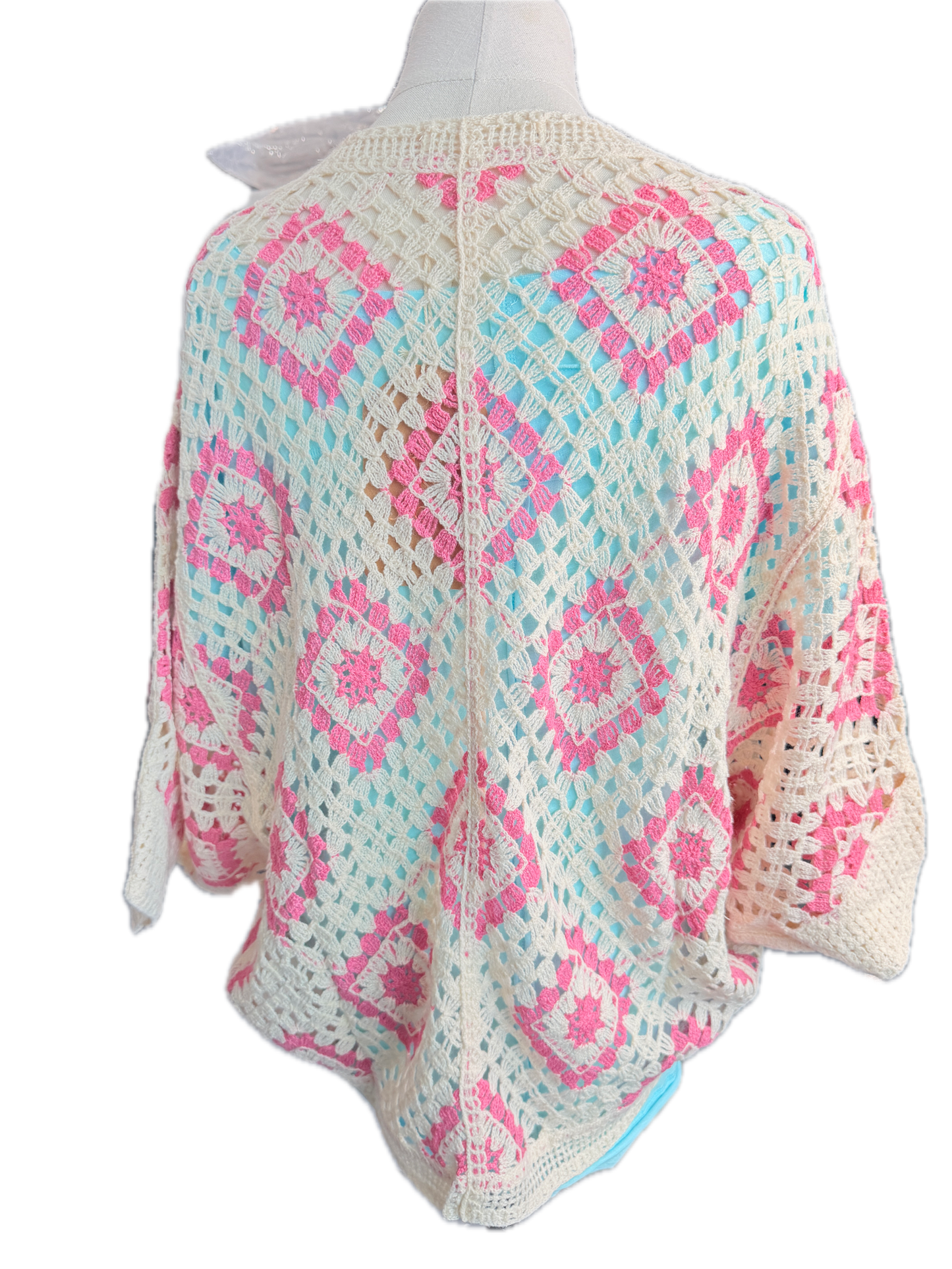 Diamond Crochet Cropped Cardigan (Dusty Rose) *Final Sale*