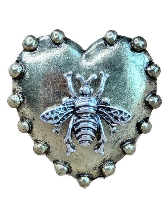 Golden Bee Heart Ring