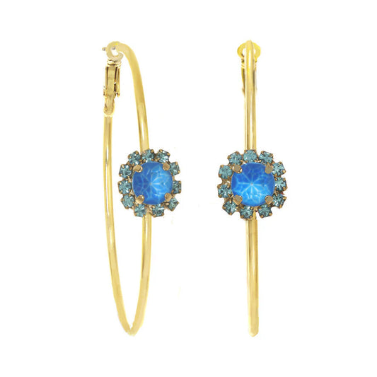 Bianca Hoop Earrings (In Stock) (Electric Blue)