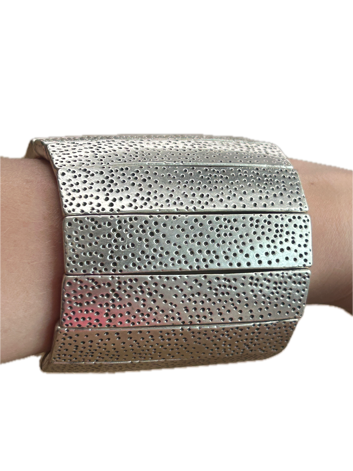 Silver Textured Tall Bracelet