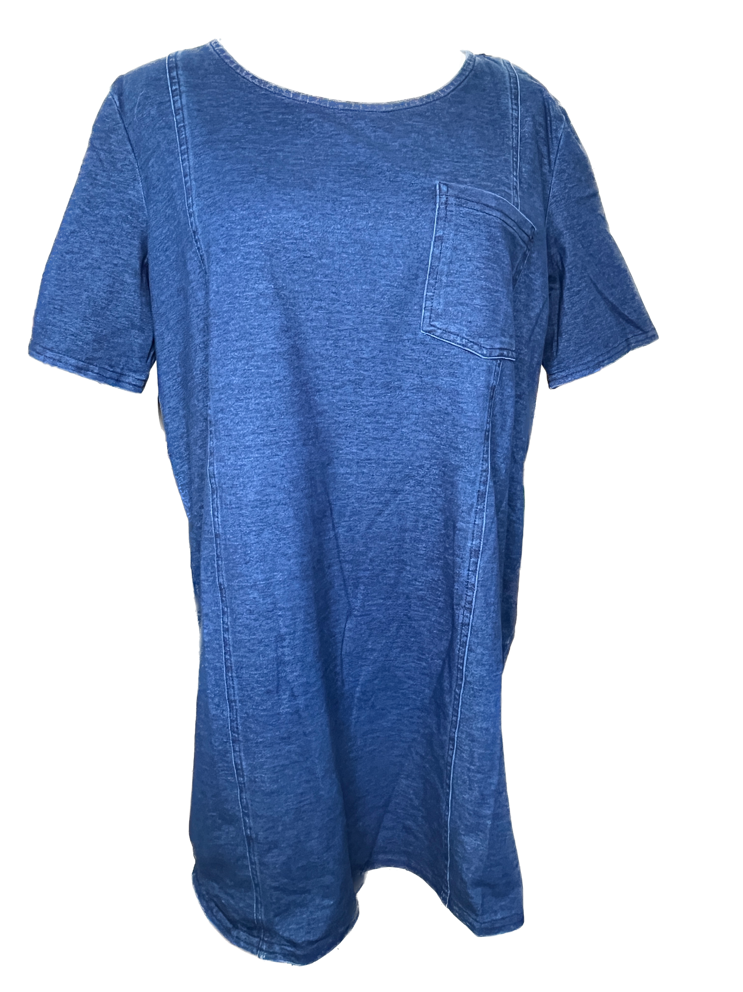Focus - Denim Elbow Sleeve Tunic Dark Blue *Final Sale*