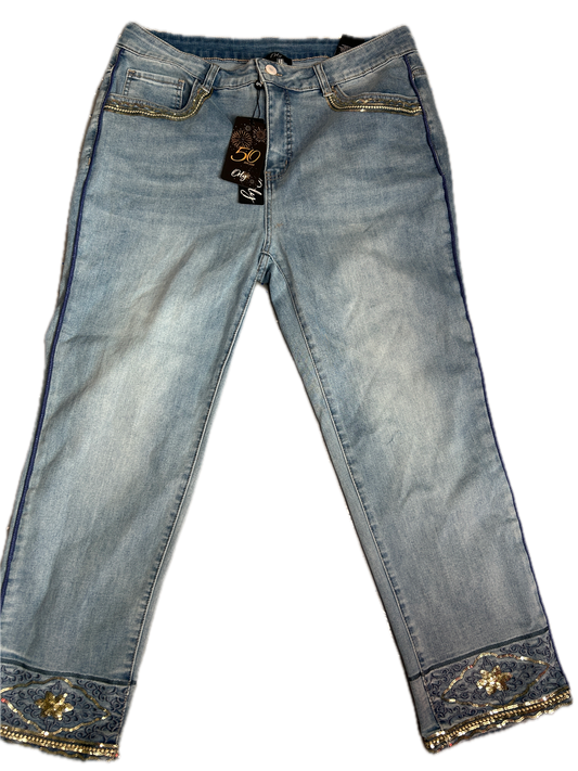 Denim Jeans with Gold Sequins *Final Sale*