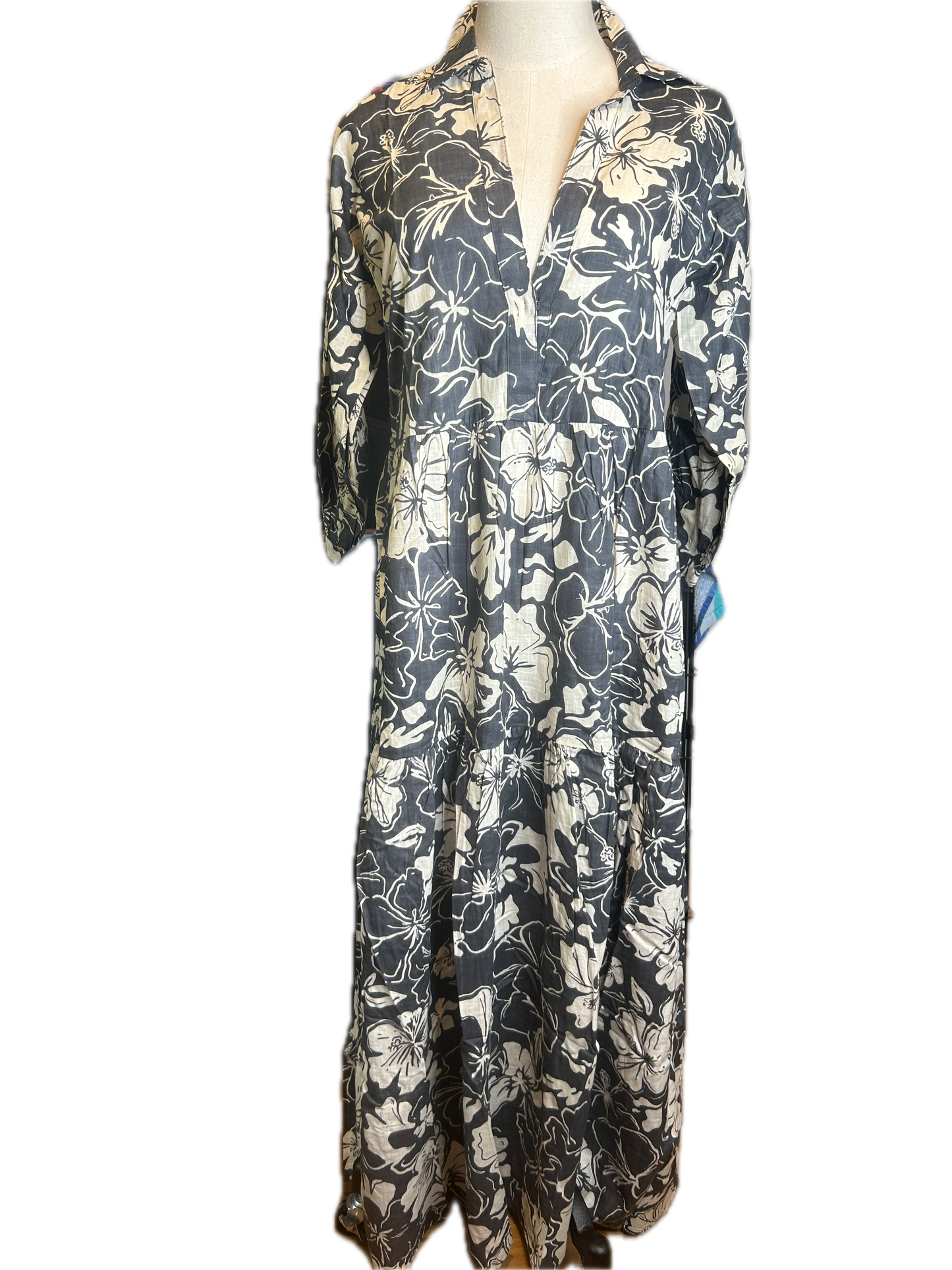 Dolma- Elise Floral Maxi Dress (Black and White) *Final Sale*
