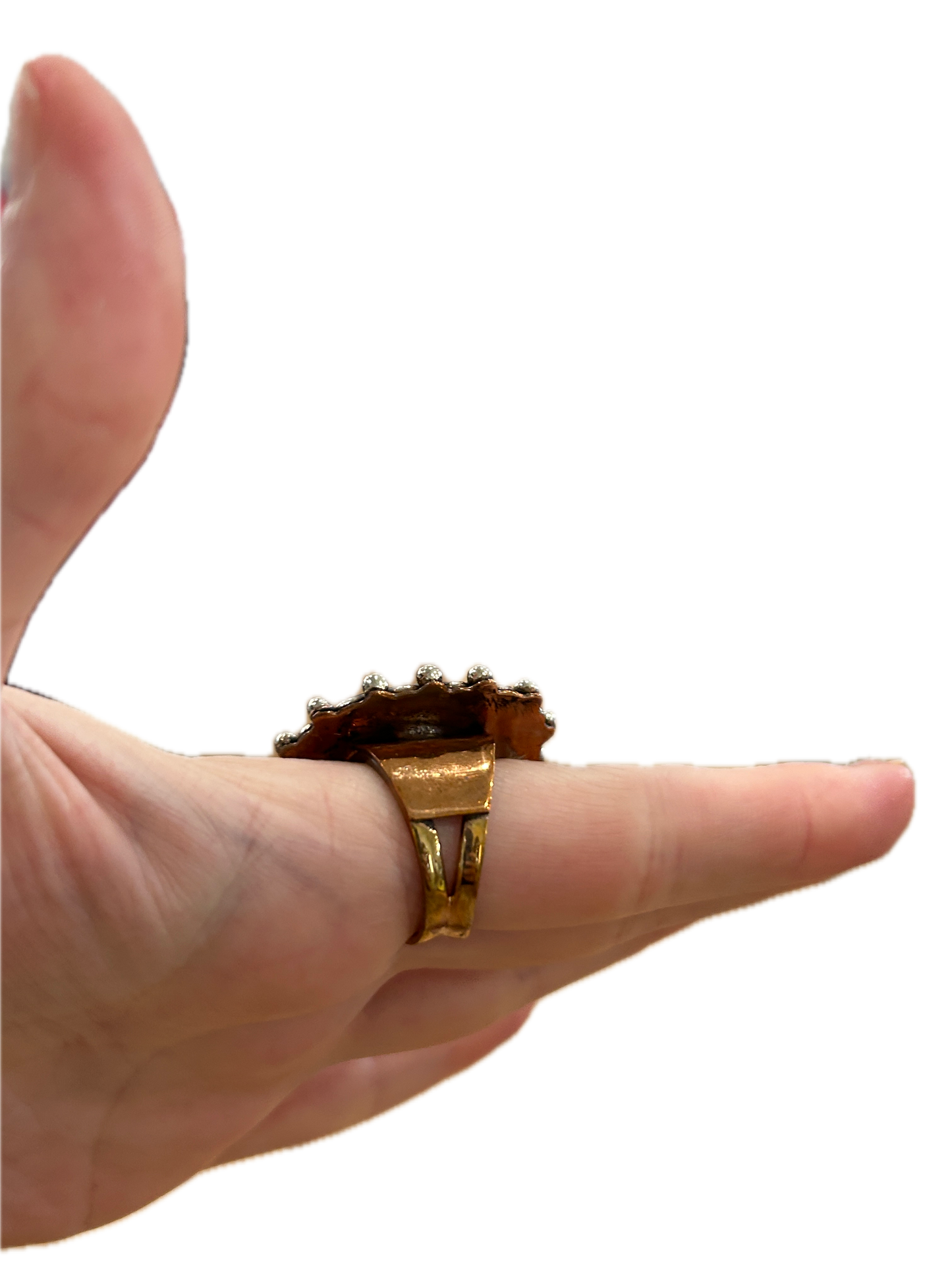 Gold Plated Snowflake Obsidian Ring