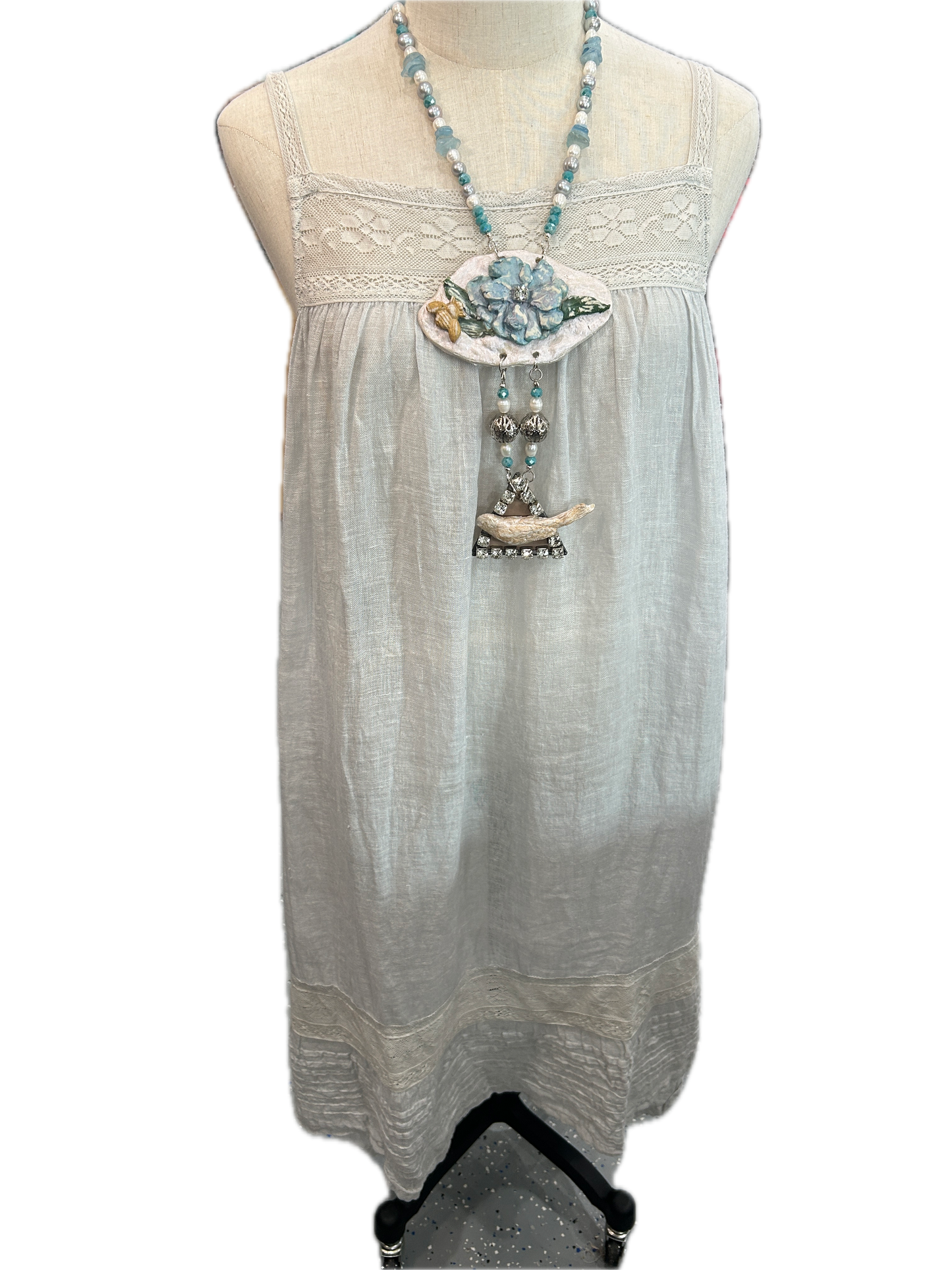 Paper Lace- Lightweight Dress (Ice Blue) Final Sale