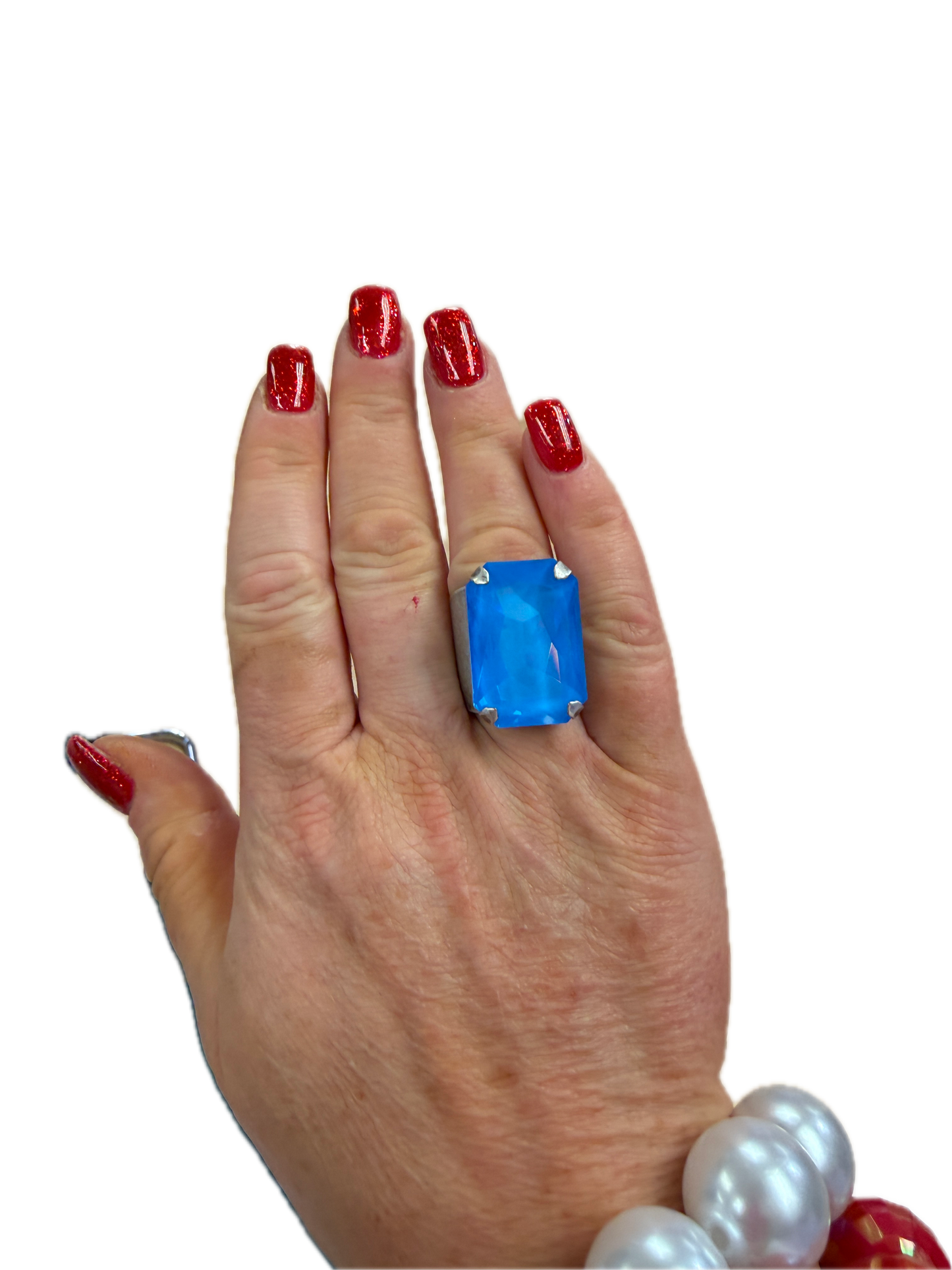 Mini Soleil Ring With Trim in Electric Blue - (Pre Order)