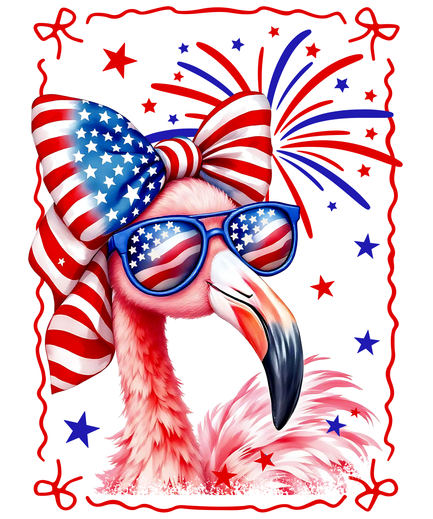 Patriotic Flamingo T-Shirt (No Bling)  - ERR Original *Final Sale*