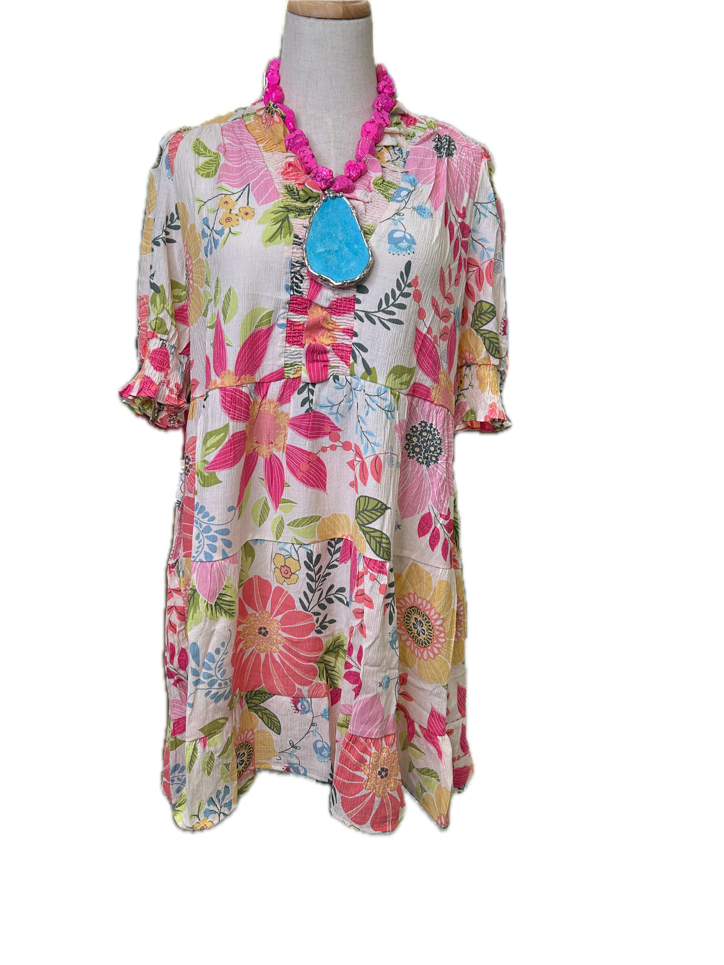 Easel- Peach Blossom Dress (Natural) *Final Sale*