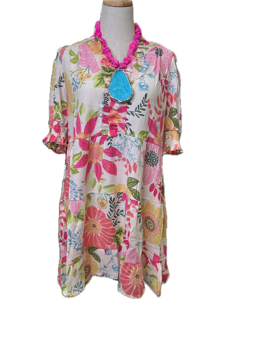 Easel- Peach Blossom Dress (Natural) *Final Sale*