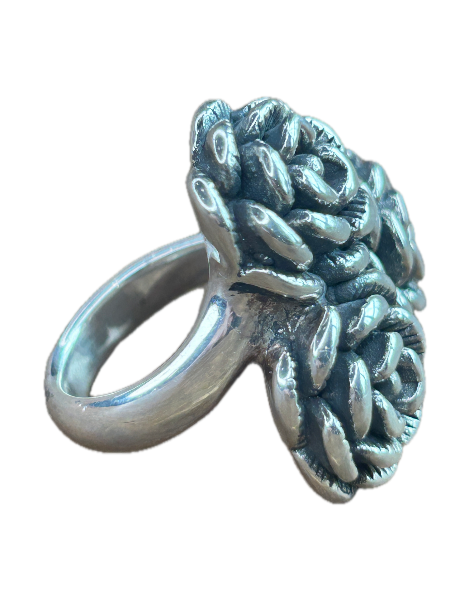 Silver Three Rose Ring