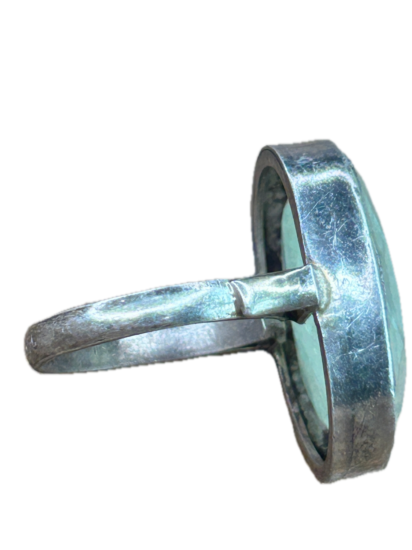 German Silver Dainty Aquamarine Ring