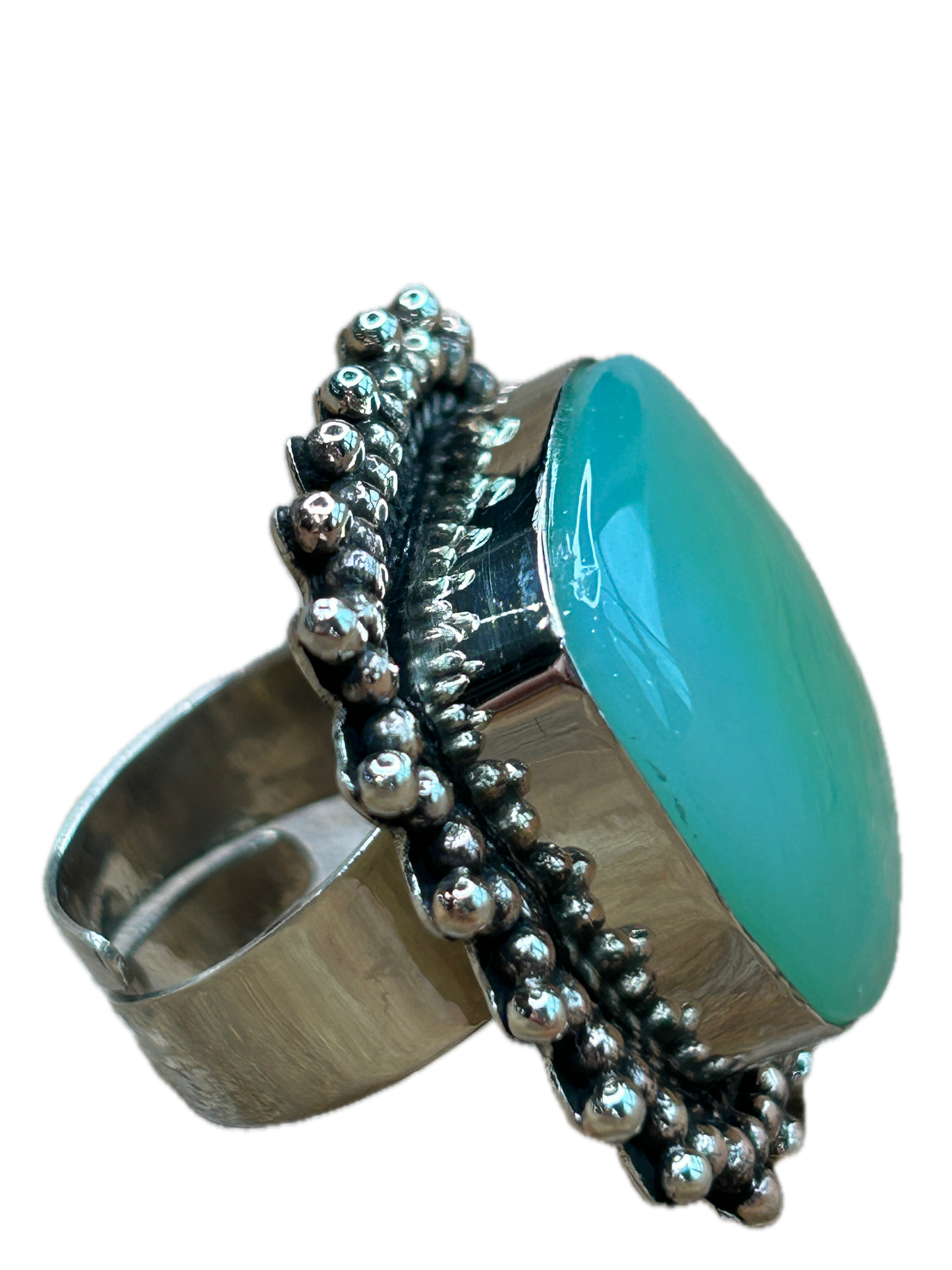 German Silver Chrysoprase Ring