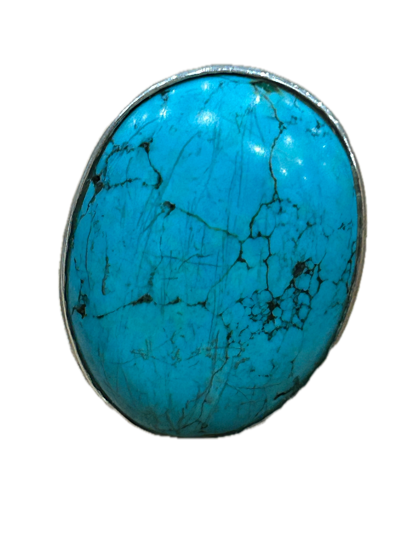 Oval German Silver Turquoise Ring