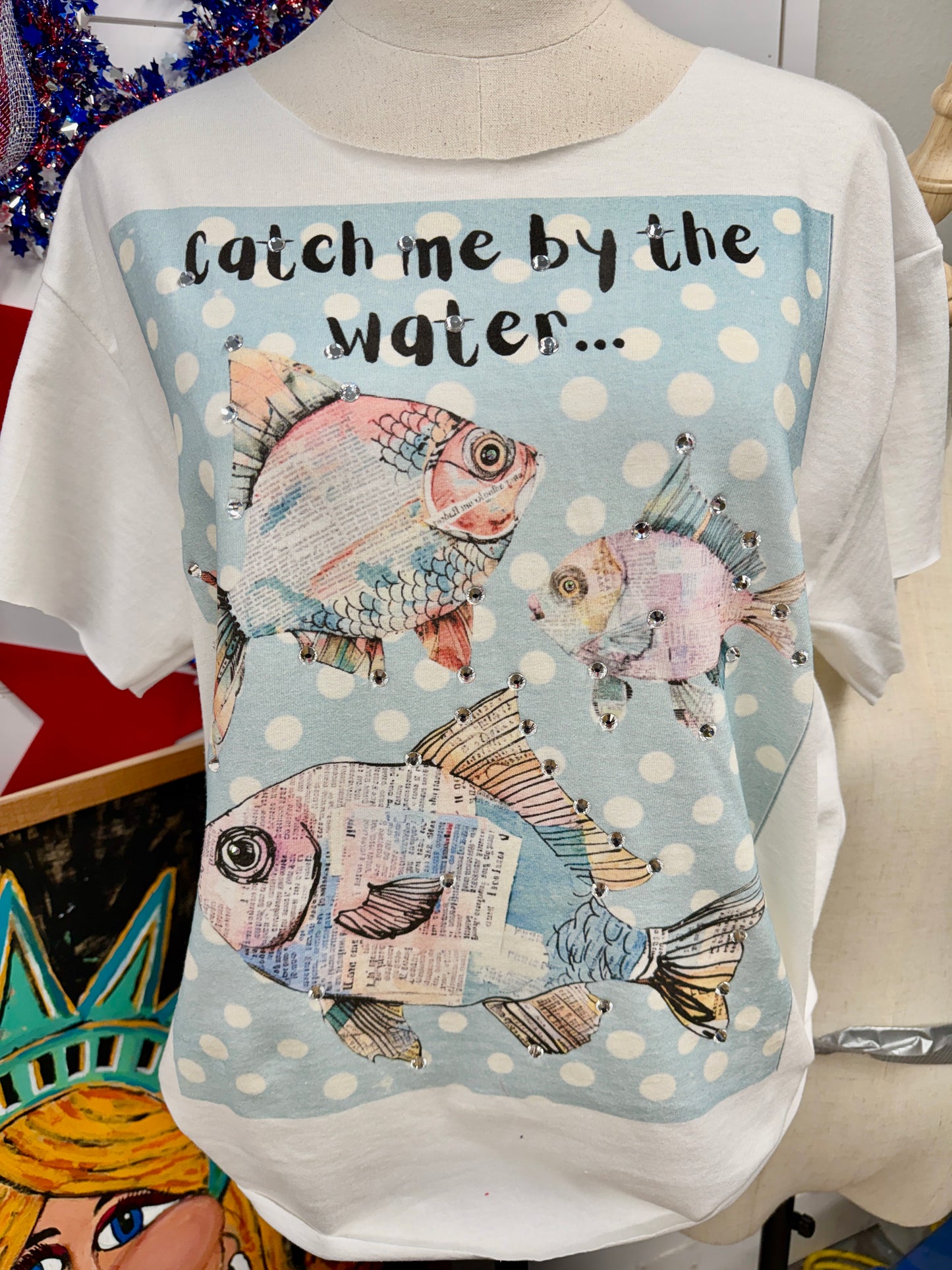Catch Me By The Water T-Shirt (Christy Cut) - Indigo Blue *Final Sale*