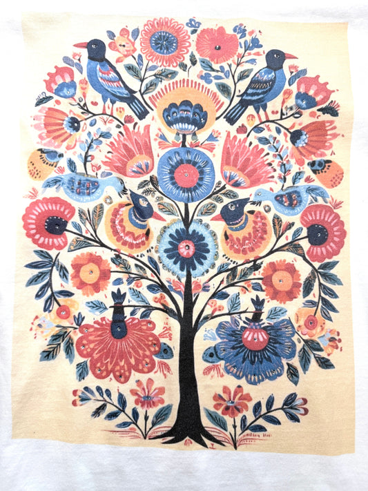 Abstract Birds T-Shirt (Christy Style) with Bling