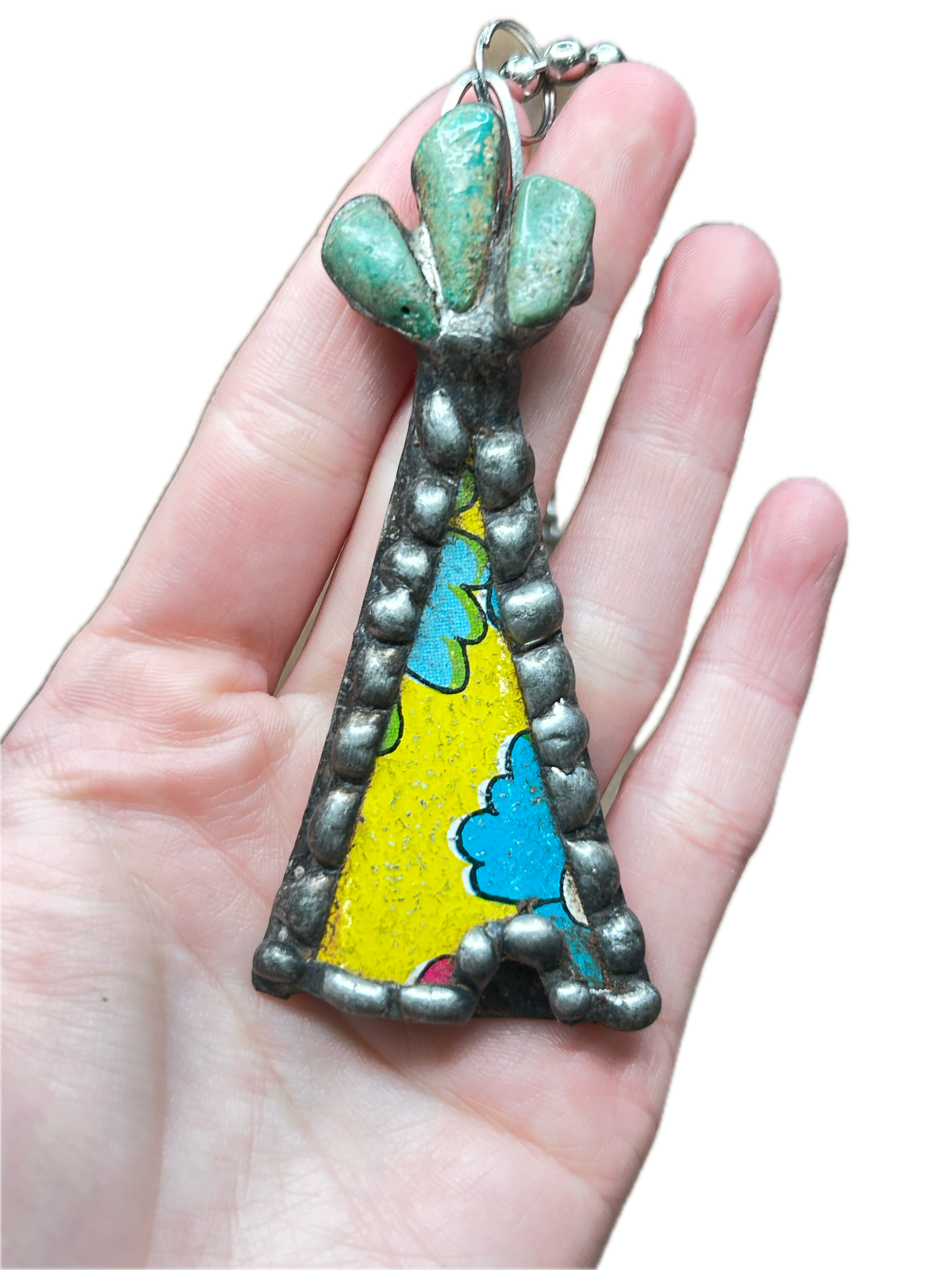 Harley and Maude- Vintage Tin Tee Pee Necklace (C)