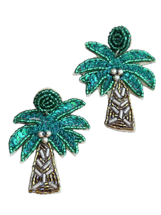 Beaded Palm Tree Earrings