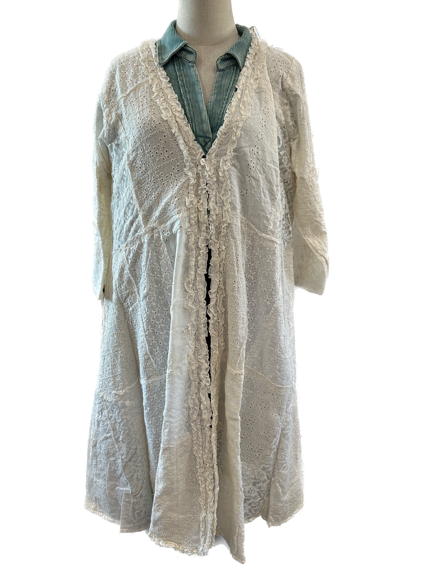 Namsar White Patchwork Duster *Final Sale*