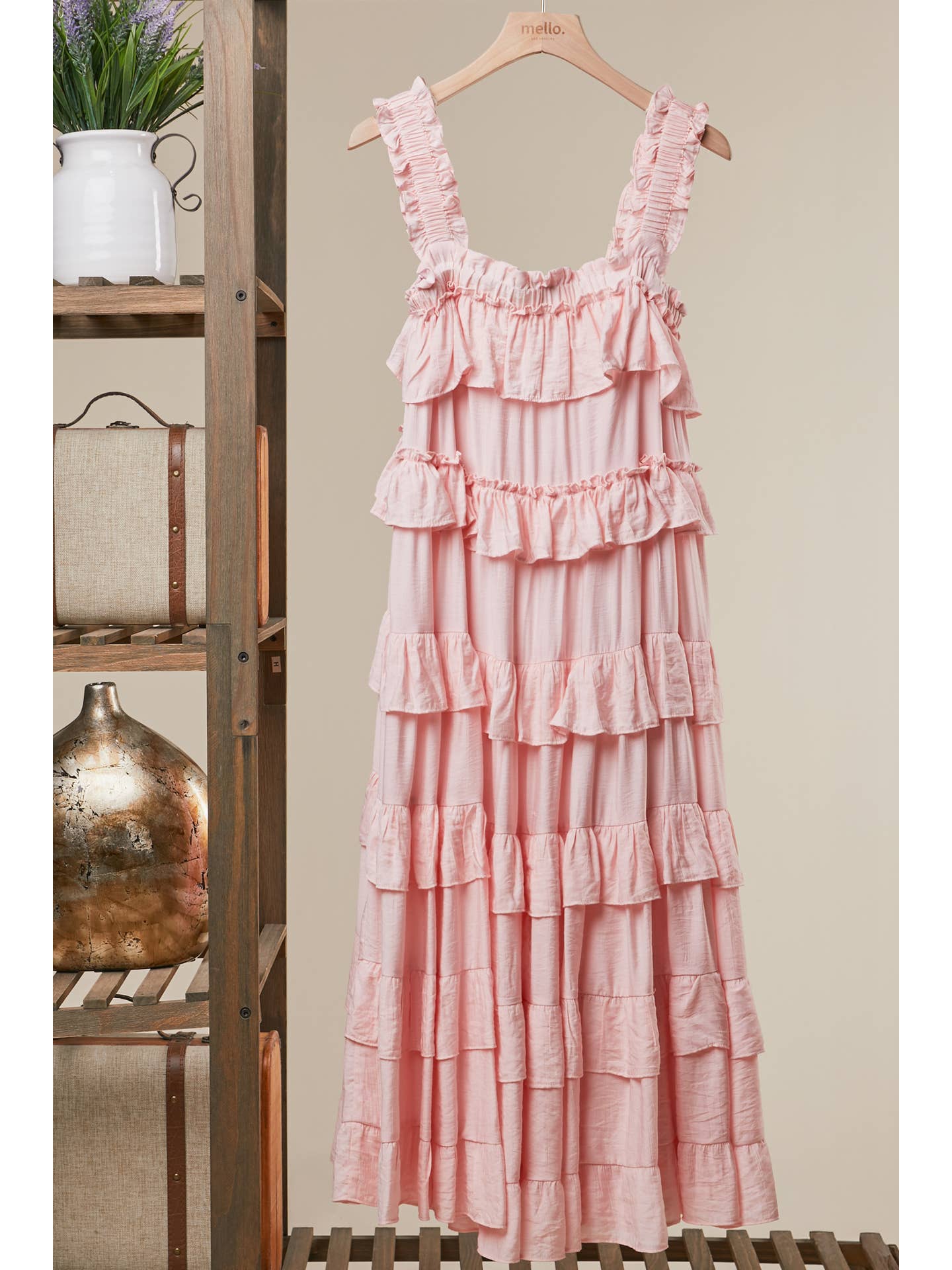 Mello- Tiered Ruffle Dress (Baby Pink)