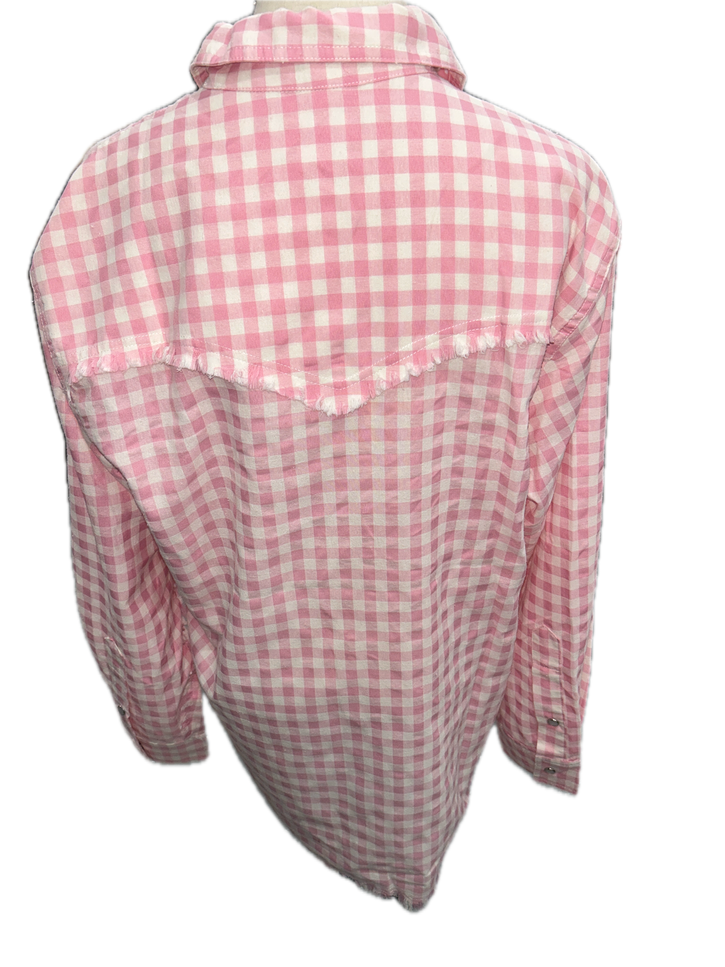 Button Up Gingham Top (Pink)