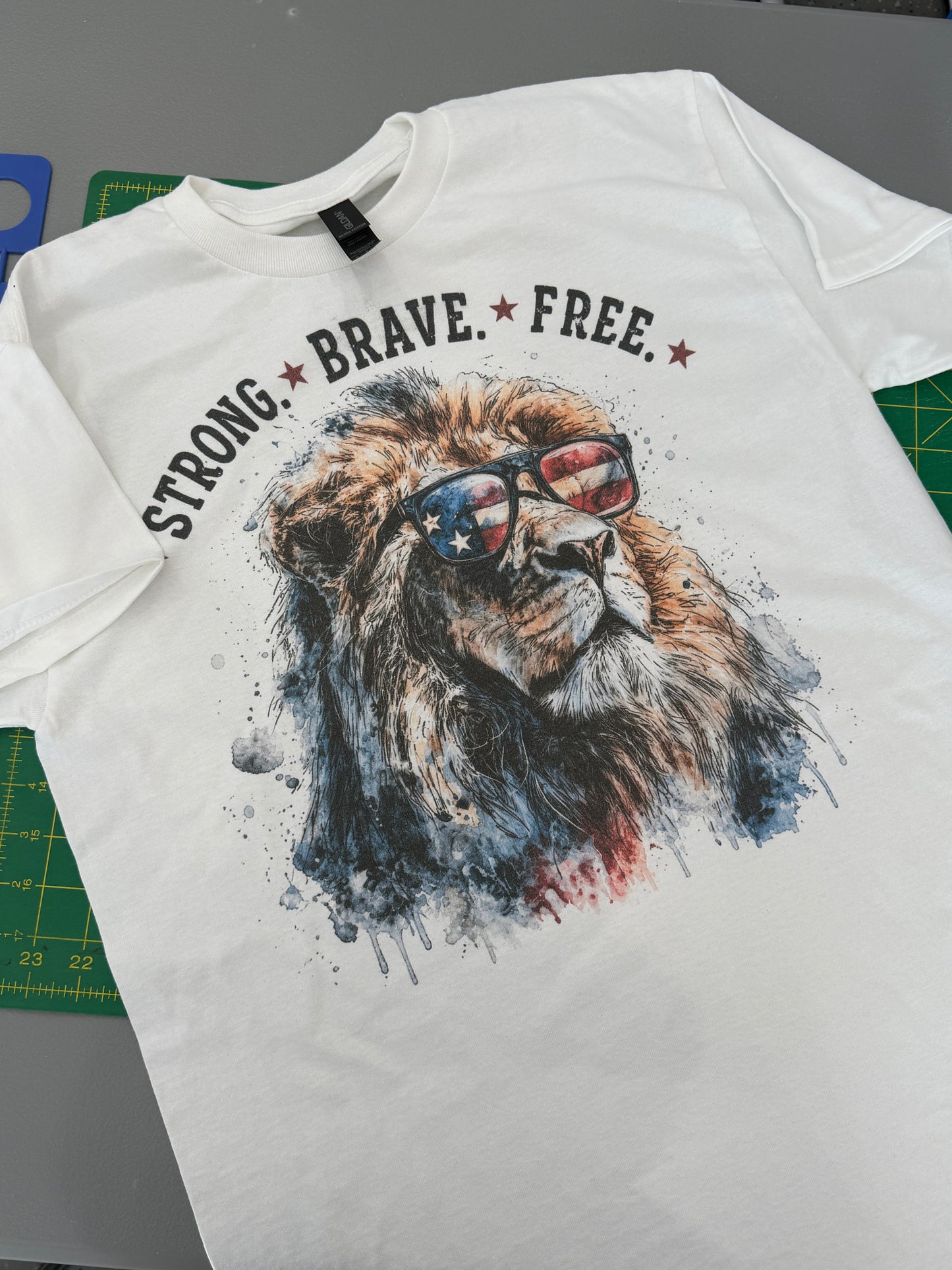 Strong, Brave, and Free T-Shirt (Bling)  - ERR Original *Final Sale*