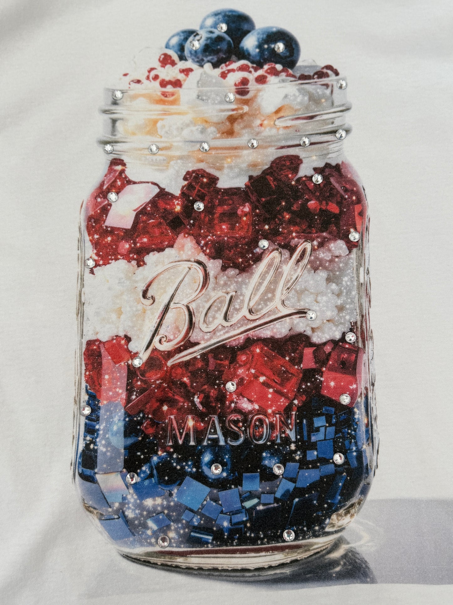 Mason Jar Blueberry Cake T-Shirt (Christy Cut) (Bling)- ERR Original *Final Sale*