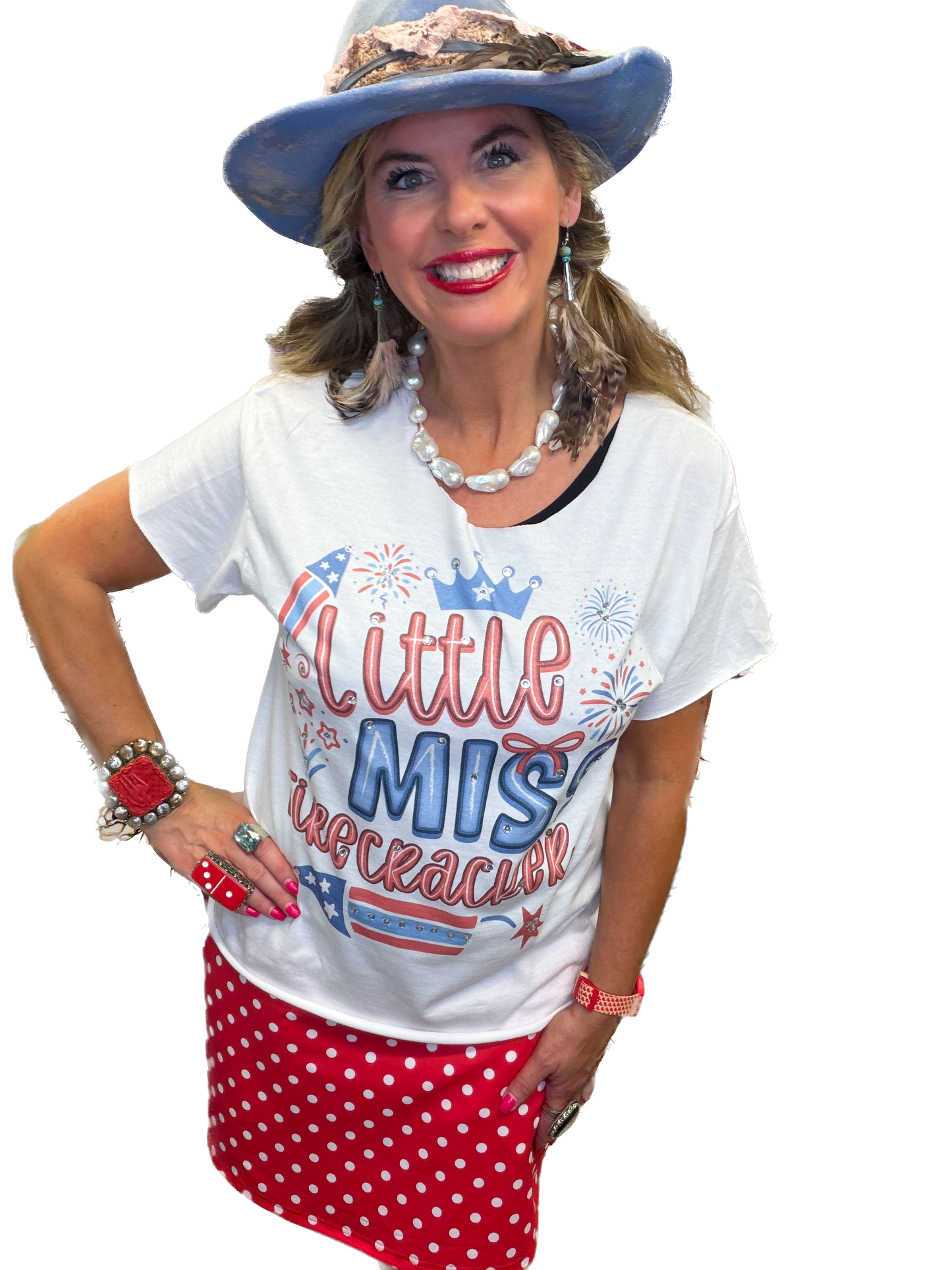 Little Miss Firecracker T-Shirt (Christy Cut) (No Bling) - ERR Original *Final Sale*