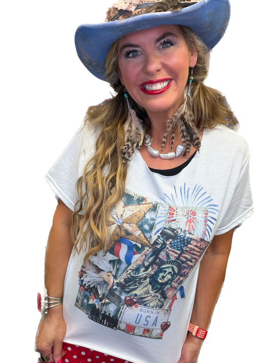 Born In The USA T-Shirt (Bling) - ERR Original *Final Sale*