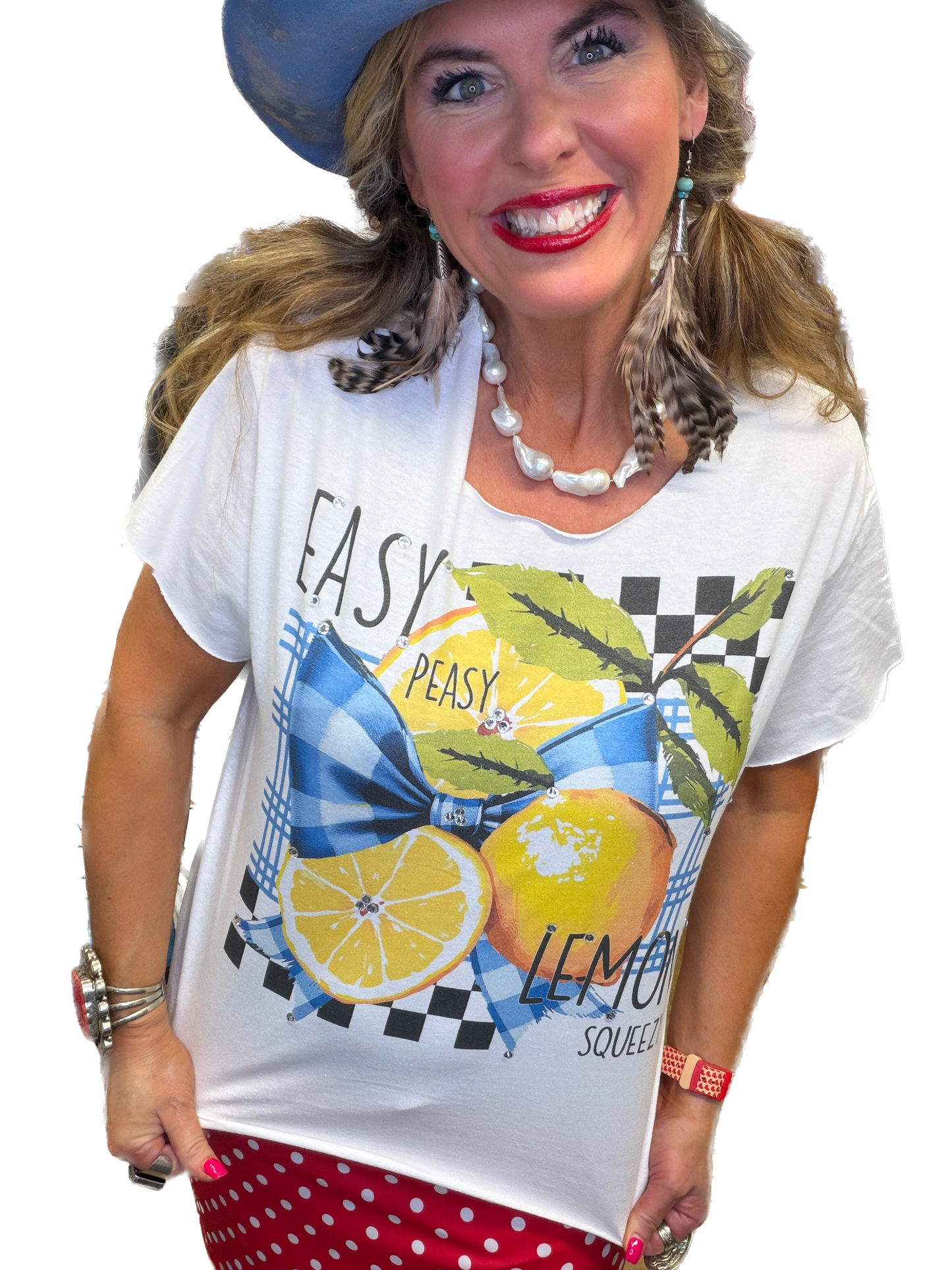 Easy Peasy Lemon Squeezy T-Shirt (Christy Cut) (Bling) - ERR Original *Final Sale*