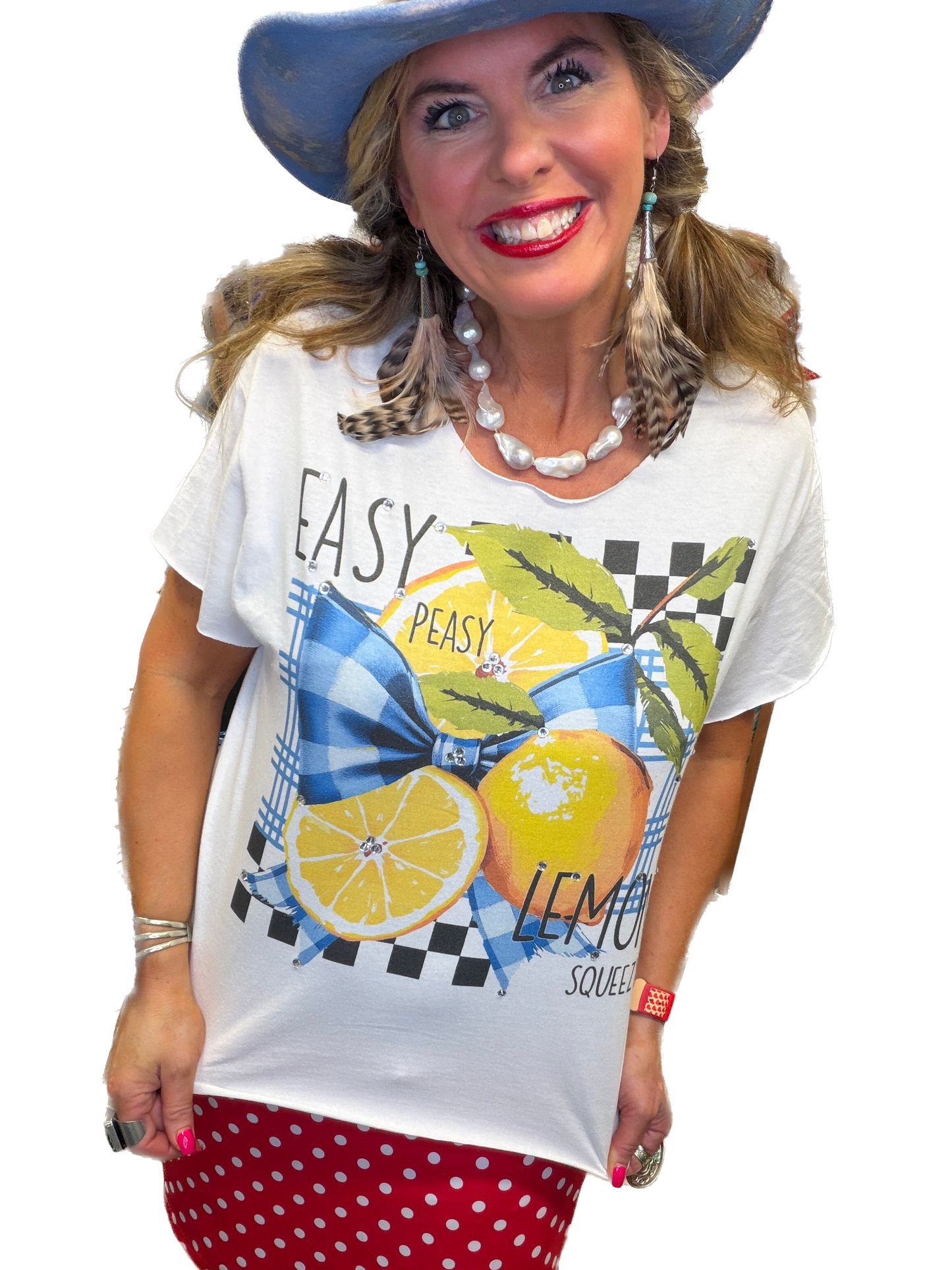Easy Peasy Lemon Squeezy T-Shirt (Christy Cut) (Bling) - ERR Original *Final Sale*