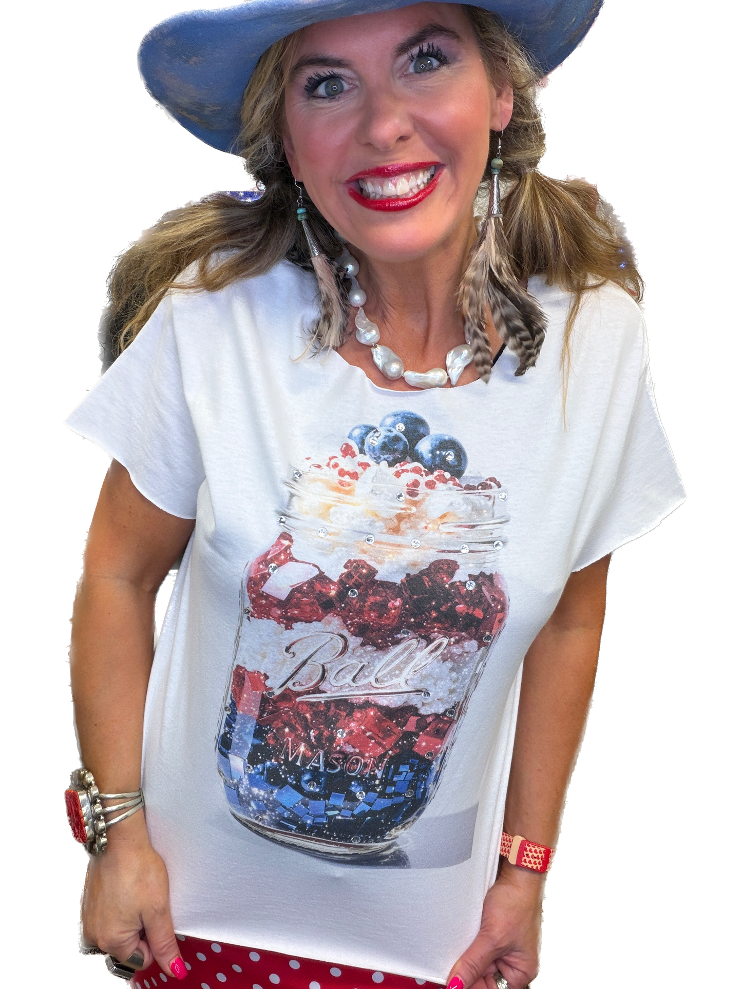 Mason Jar Blueberry Cake T-Shirt  (No Bling) - ERR Original *Final Sale*