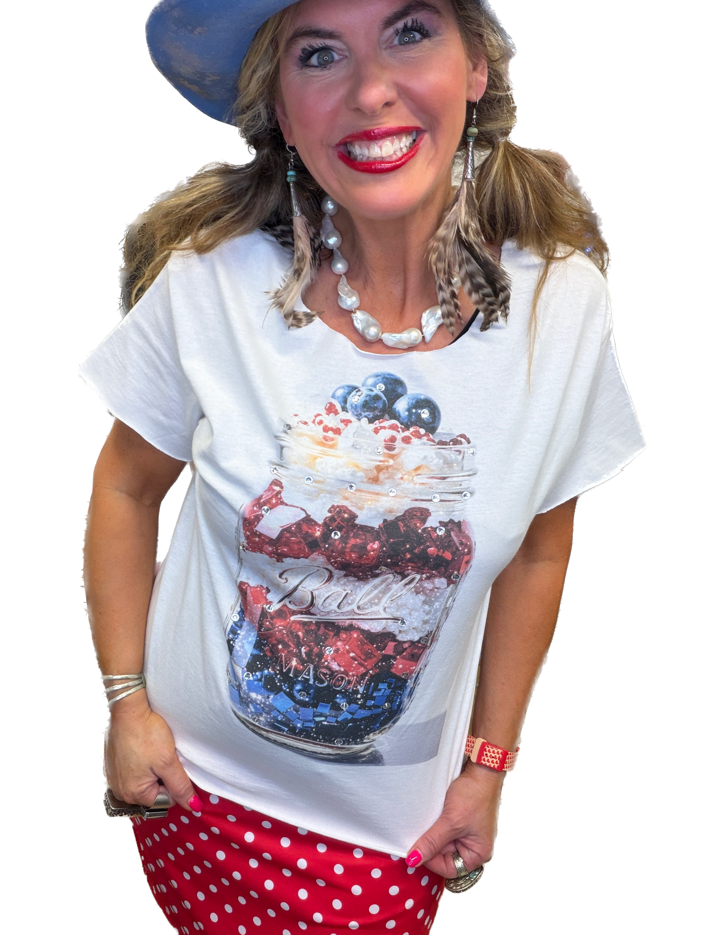 Mason Jar Blueberry Cake T-Shirt  (No Bling) - ERR Original *Final Sale*