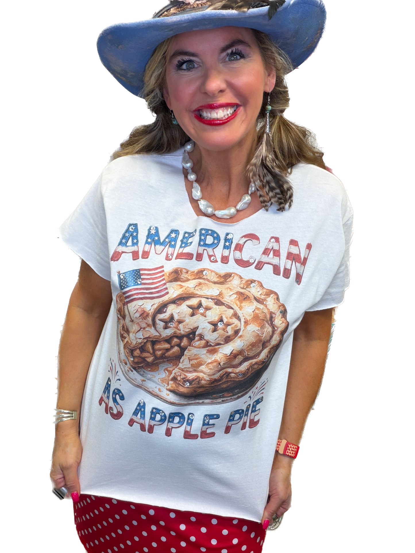 American As Apple Pie T-Shirt (Christy Cut) (Bling) - ERR Original *Final Sale*