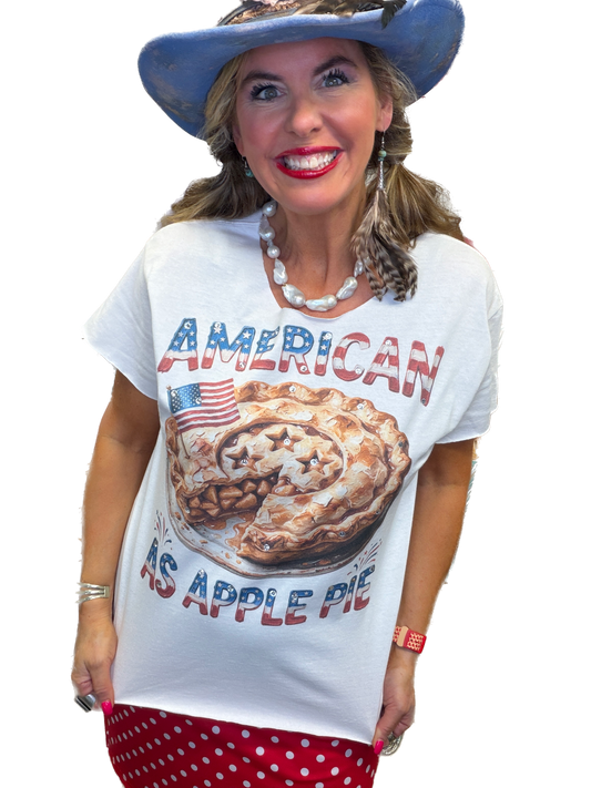 American As Apple Pie T-Shirt (Christy Cut) (Bling) - ERR Original *Final Sale*
