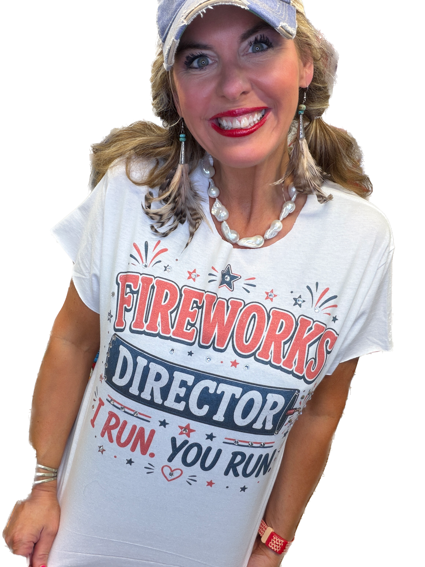 Fireworks Director T-Shirt (Christy Cut) (Bling) - ERR Original *Final Sale*