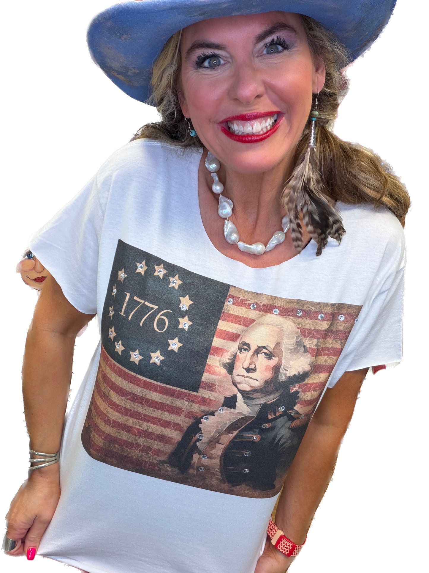 1776 George Washington T-Shirt (Christy Cut) (No Bling)- ERR Original *Final Sale*
