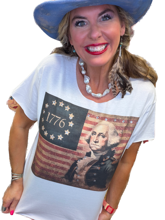 1776 George Washington T-Shirt (Christy Cut) (No Bling)- ERR Original *Final Sale*