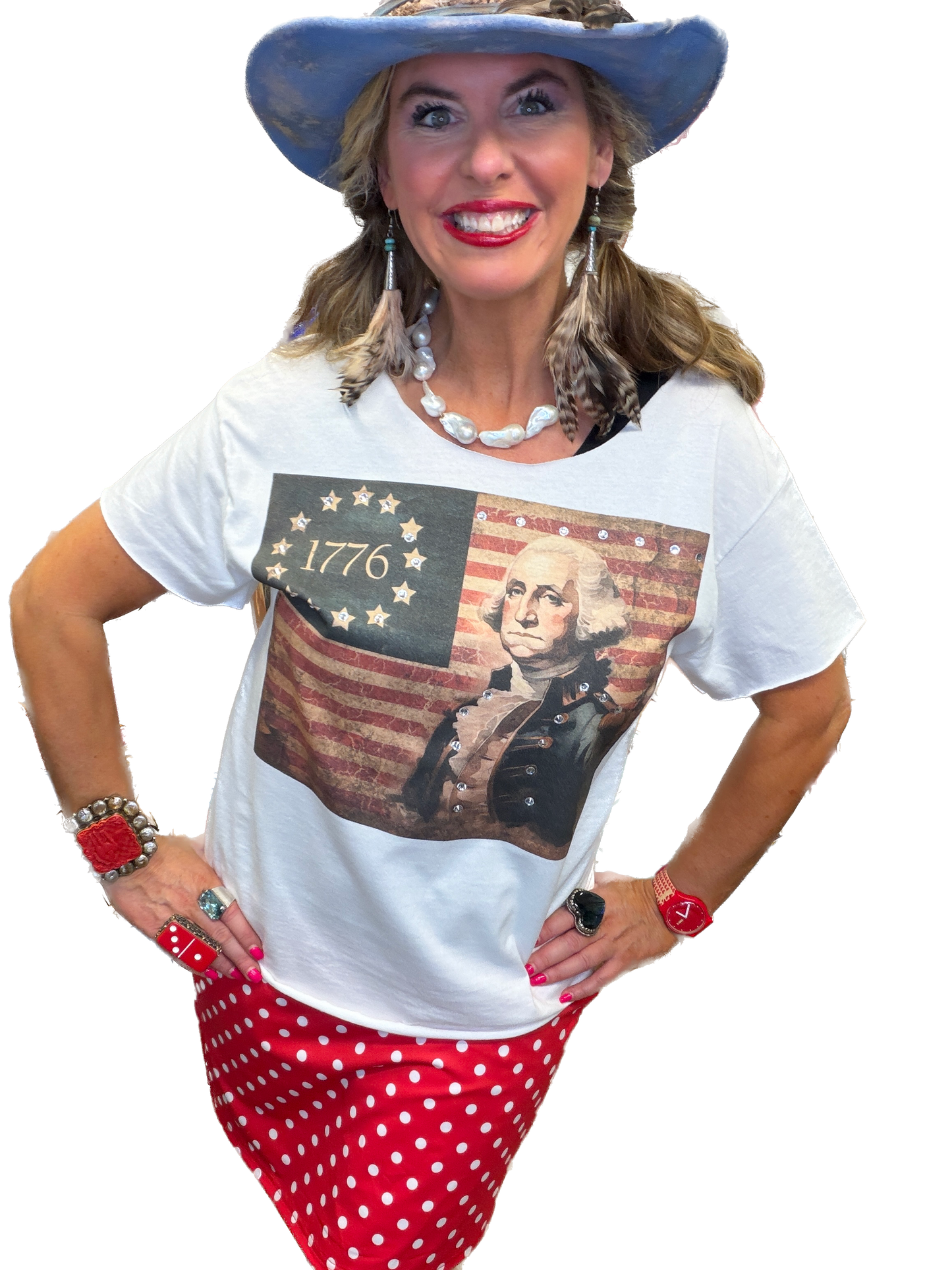 1776 George Washington T-Shirt (Christy Cut) (No Bling)- ERR Original *Final Sale*